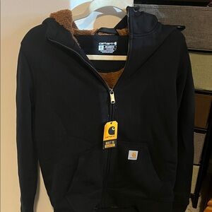 NWT Women’s Carhartt Black Sherpa Lined Zip Hoodie